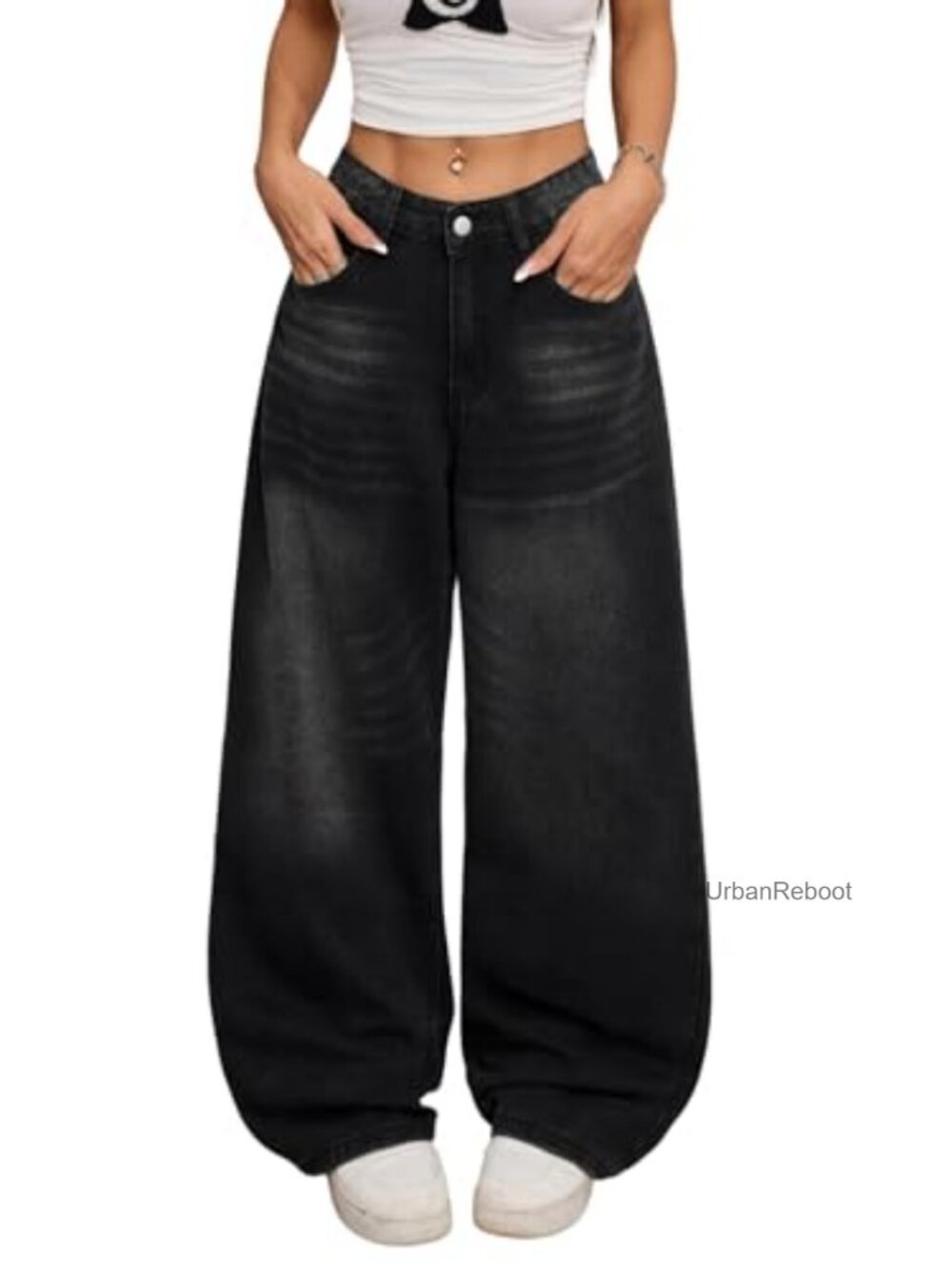 Wide Leg Baggy Jeans Y2K 90s Vintage Hip Hop Streetwear Loose Denim Pants